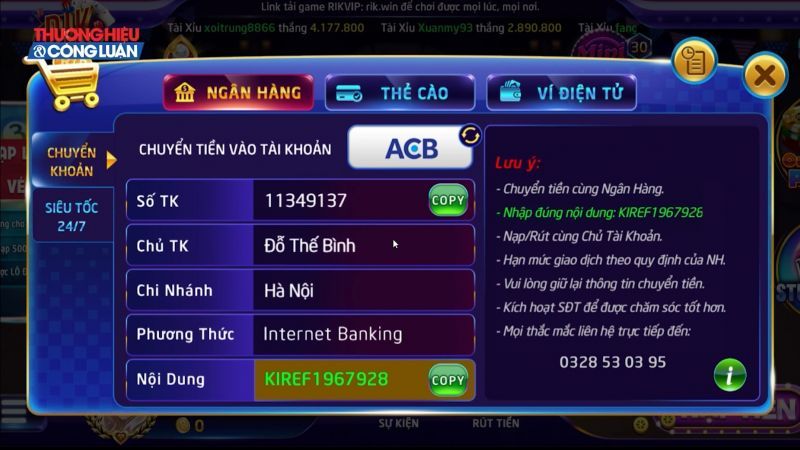 Bố cục ảnh rút tiền tài xỉu rõ ràng trực quan